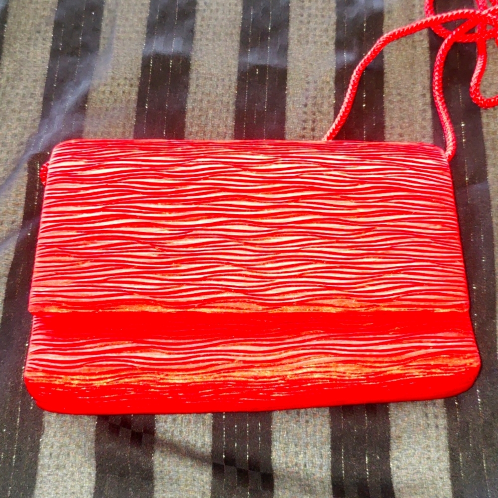 La Regale Red satin like purse